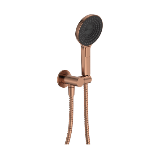 Fienza Kuro Hand Shower Round Plate Round Head Brushed Copper