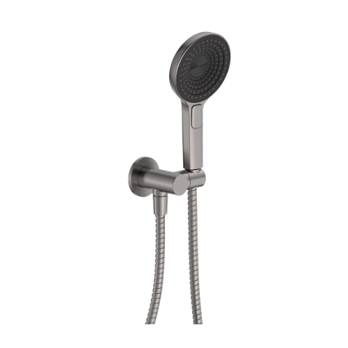 Fienza Kuro Hand Shower Round Plate Round Head Gun Metal
