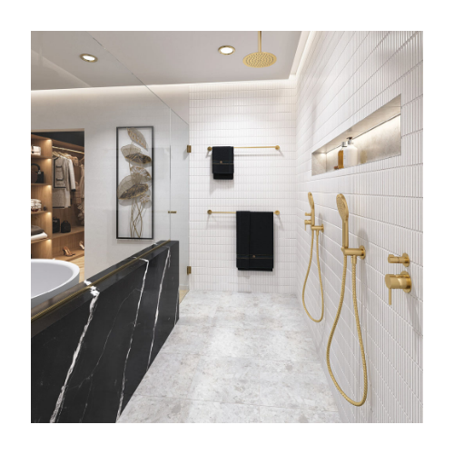 Fienza Kaya Hand Shower Round Plate Urban Brass - Image 3