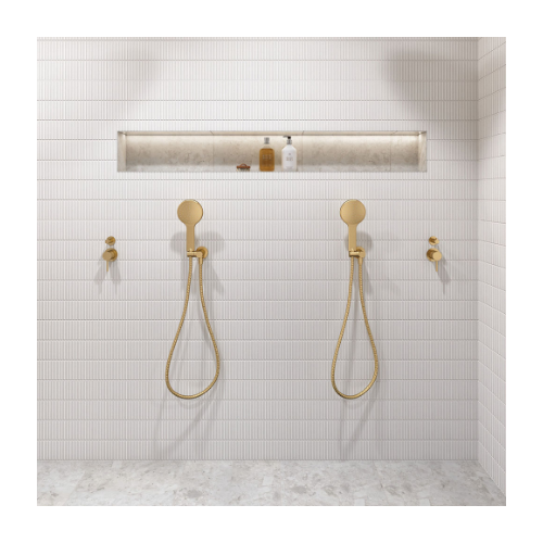 Fienza Kaya Hand Shower Round Plate Urban Brass - Image 4