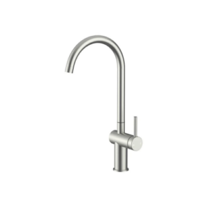 Amoza Gooseneck Sink Mixer Brushed Stainless Steel