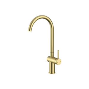 Amoza Gooseneck Sink Mixer Brushed Gold