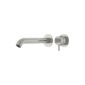 Amoza Wall Mounted Basin Bath Mixer Brushed Stainless Steel