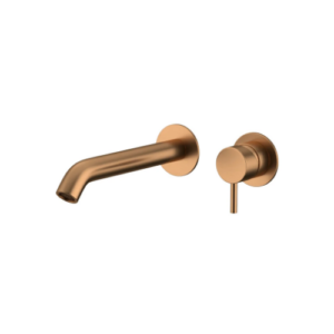 Amoza Wall Mounted Basin Bath Mixer Brushed Copper