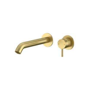 Amoza Wall Mounted Basin Bath Mixer Brushed Gold