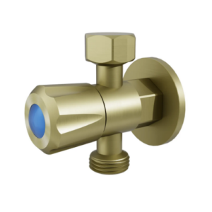 Amoza DN15 15x15x15mm 1/4 Turn C/D Three Way Stop Tap Brushed Gold