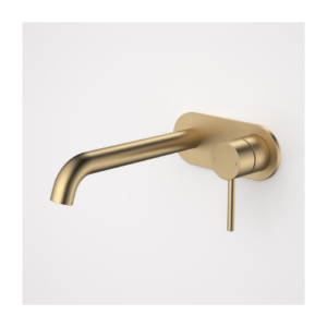 Caroma Liano II 210mm Wall Basin Bath Mixer Rounded Cover Plate Brushed Brass Sales Kit LF