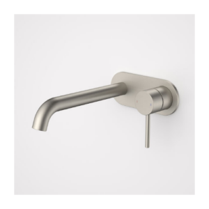 Caroma Liano II 210mm Wall Basin Bath Mixer Rounded Cover Plate Brushed Nickel  Sales Kit LF